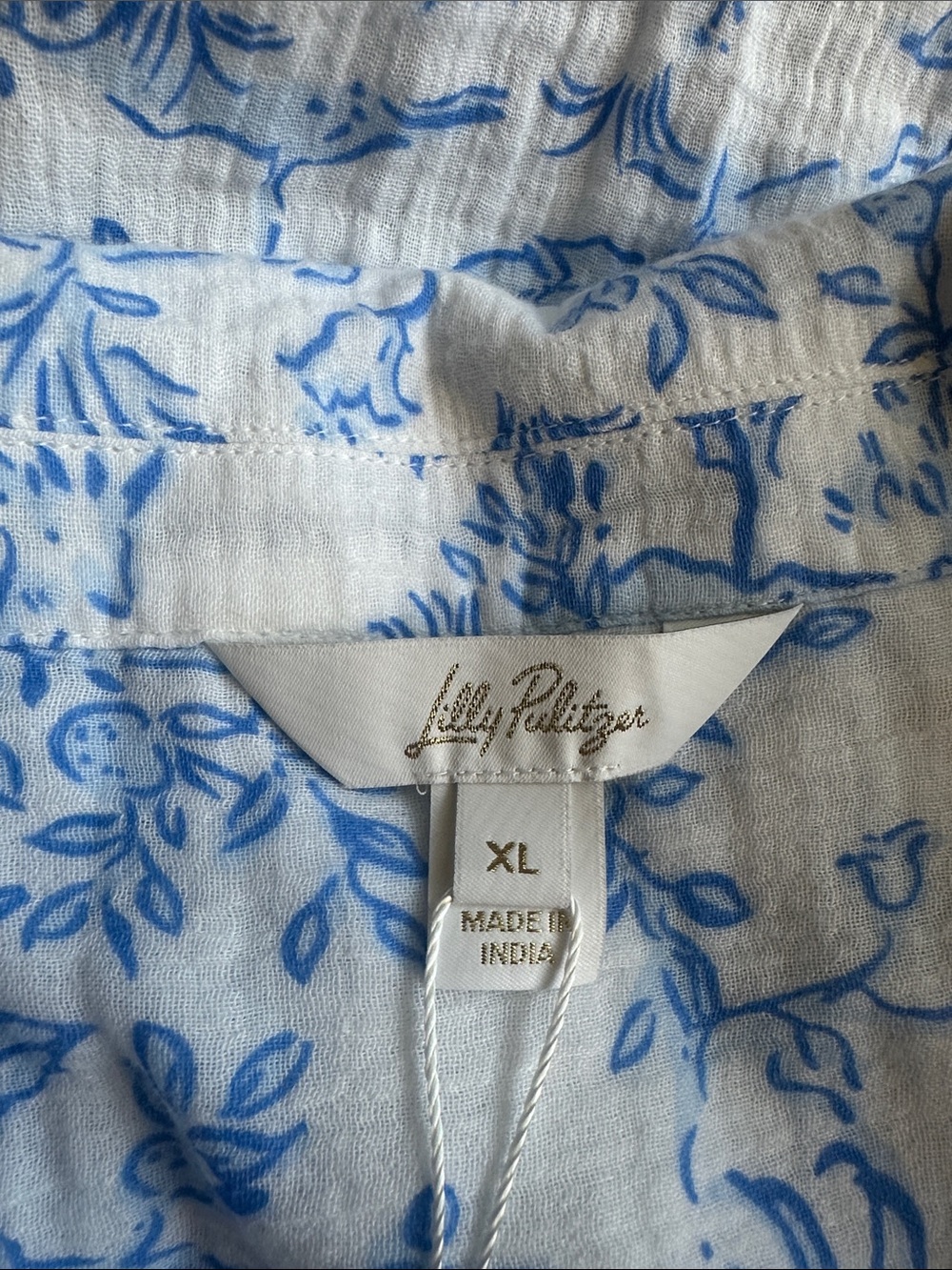 NWT Lilly Pulitzer Montee Shirt Porter Shorts coverup resort white tall tales XL - Picture 4 of 14